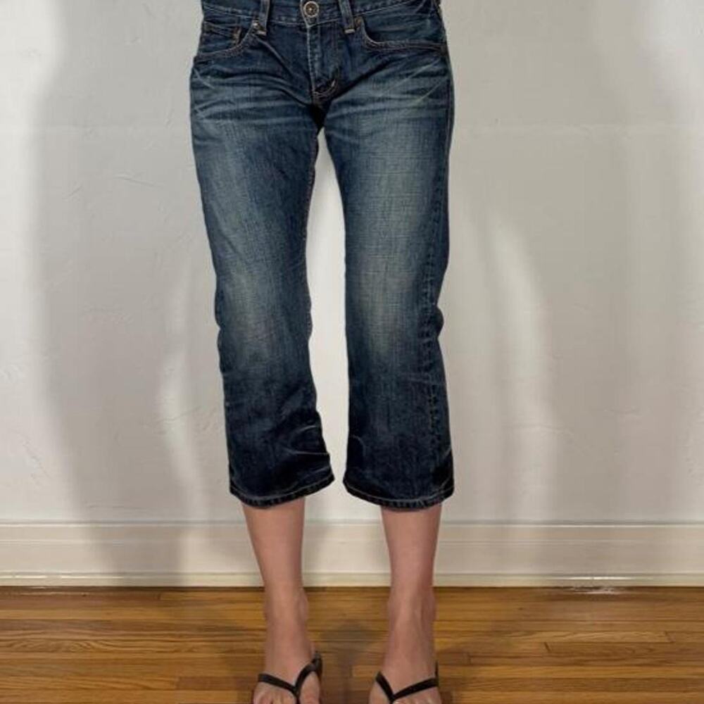 Edwin cinch back capri jeans
